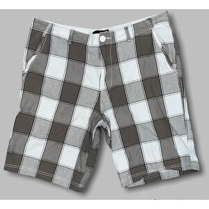 OP Ocean Pacific Men's Khaki Plaid Casual Shorts Size 40